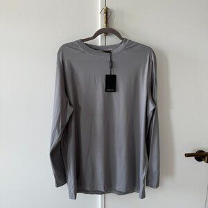 NWT Bugatchi Long Sleeve Gray Cotton T-Shirt